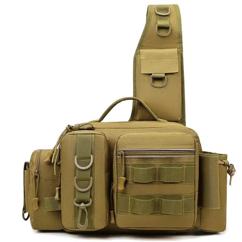 Mochila de Pesca con Portacañas y Correa Bandolera