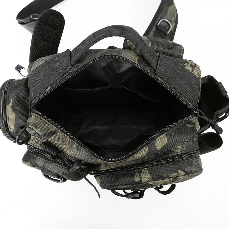 Mochila de Pesca con Portacañas y Correa Bandolera
