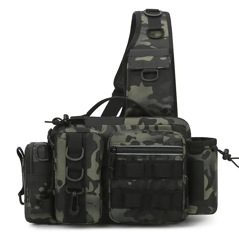 Mochila de Pesca con Portacañas y Correa Bandolera