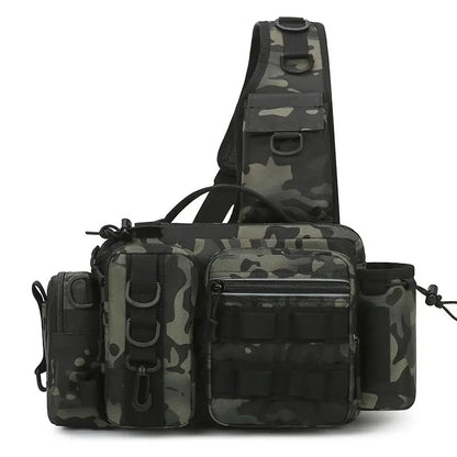 Mochila de Pesca con Portacañas y Correa Bandolera
