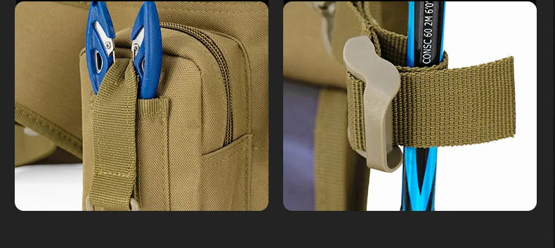 Mochila de Pesca con Portacañas y Correa Bandolera