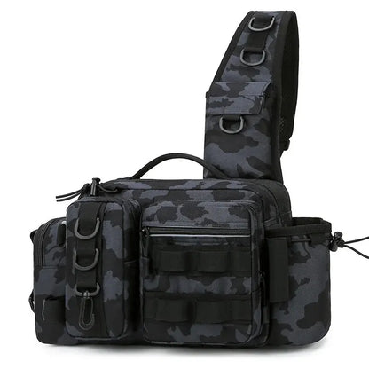 Mochila de Pesca con Portacañas y Correa Bandolera