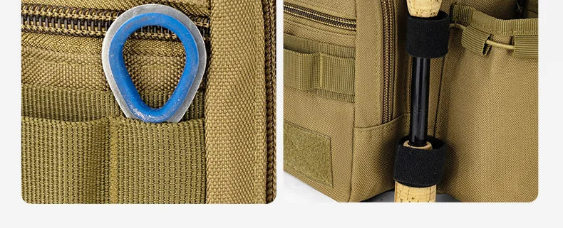 Mochila de Pesca con Portacañas y Correa Bandolera