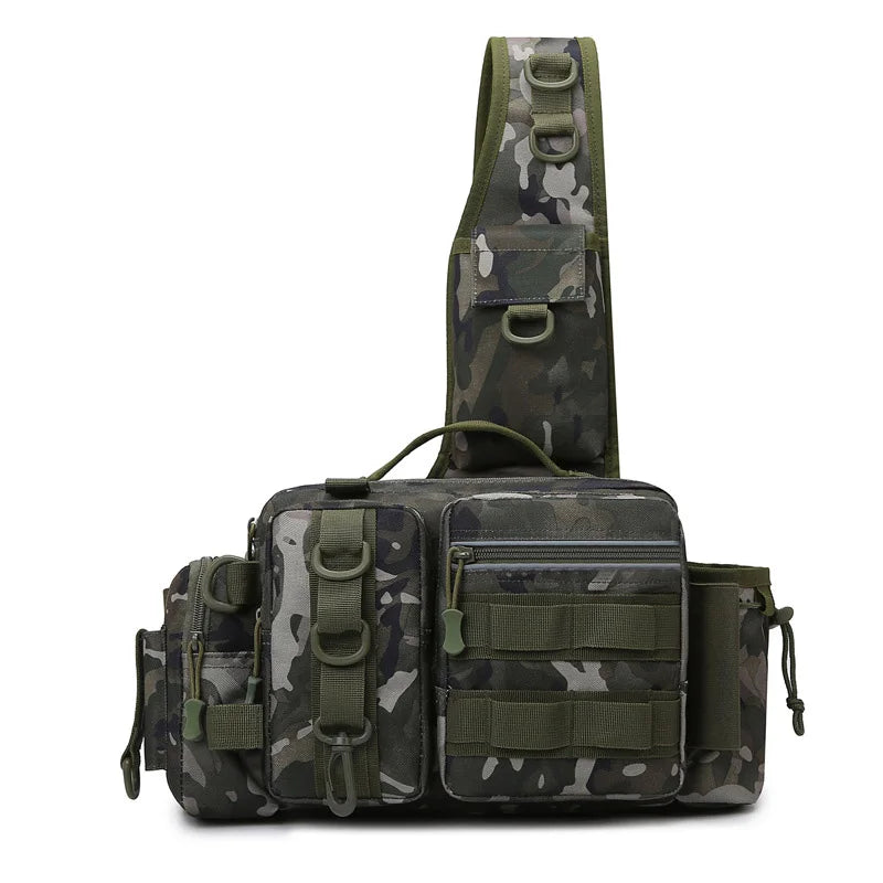 Mochila de Pesca con Portacañas y Correa Bandolera
