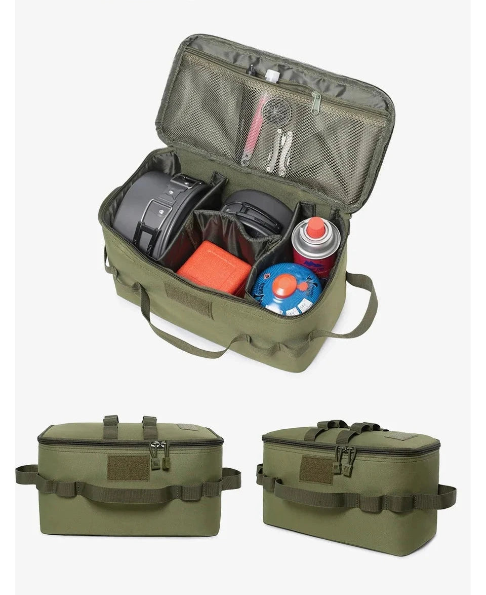 Bolsa organizadora de camping cerrada con las asas superiores