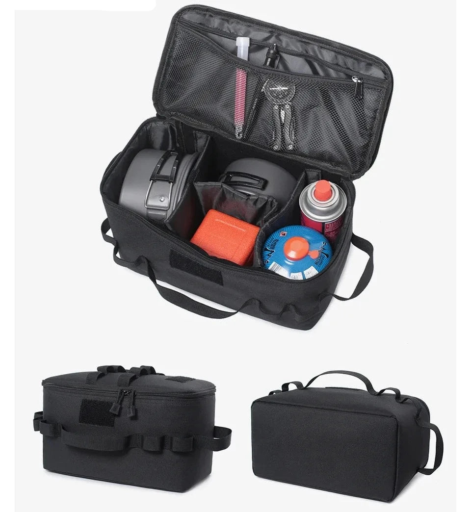 Bolsa organizadora de camping con la bolsa de malla de la tapa