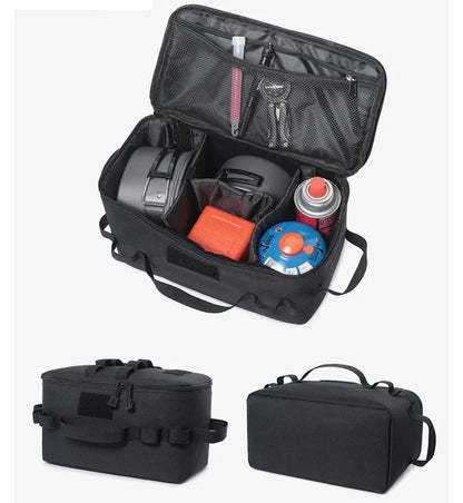 Bolsa organizadora de camping con la bolsa de malla de la tapa