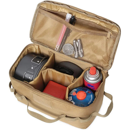 Bolsa organizadora de camping sostenida de las asas