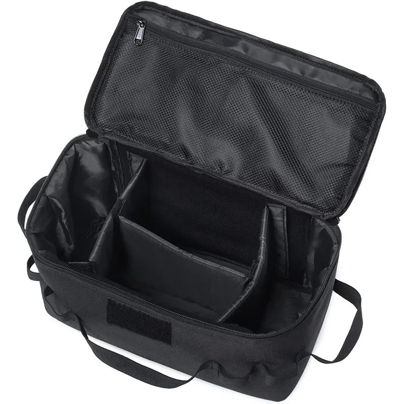 Bolsa organizadora de camping lista para cargar al hombro