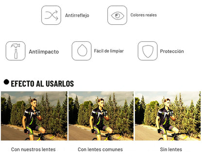 Lentes de Sol Deportivos Rompeviento — Protección UV