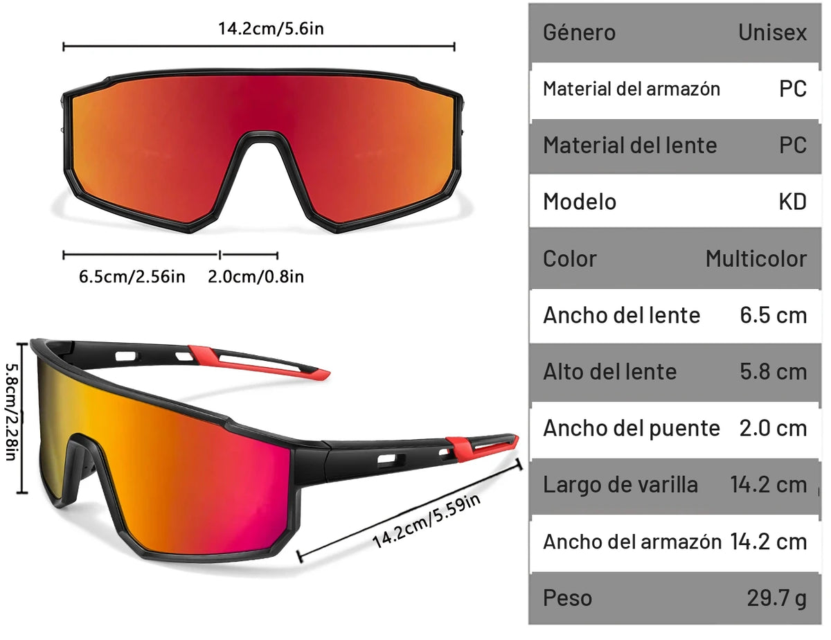 Lentes de Sol Deportivos Rompeviento — Protección UV