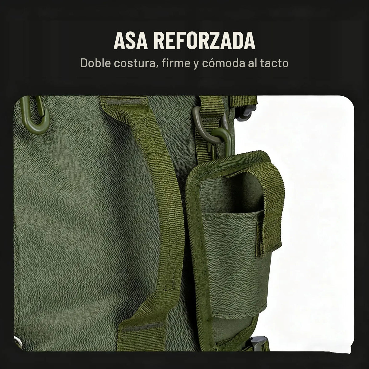 Asa reforzada con doble costura de la mochila de pesca