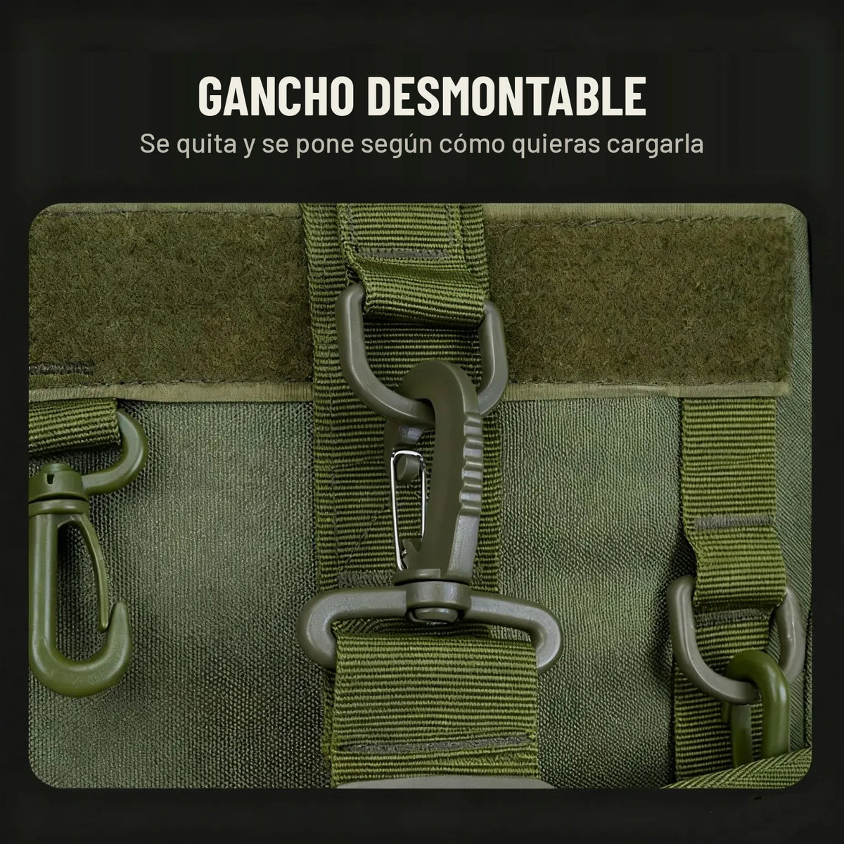Gancho desmontable del tirante de la mochila de pesca