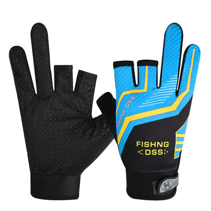 Guantes de pesca Ferrata Outdoor con protección solar y tres dedos libres