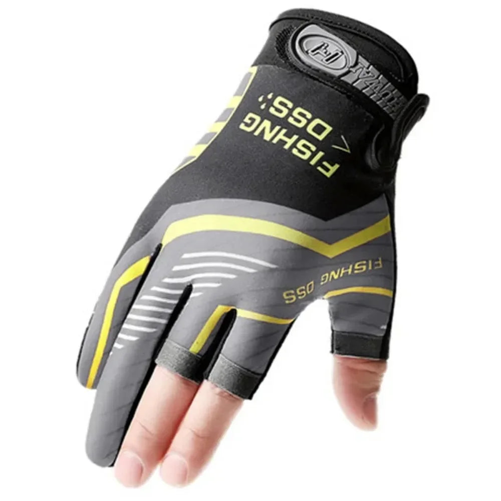 Guantes de pesca de tres dedos con palma antideslizante