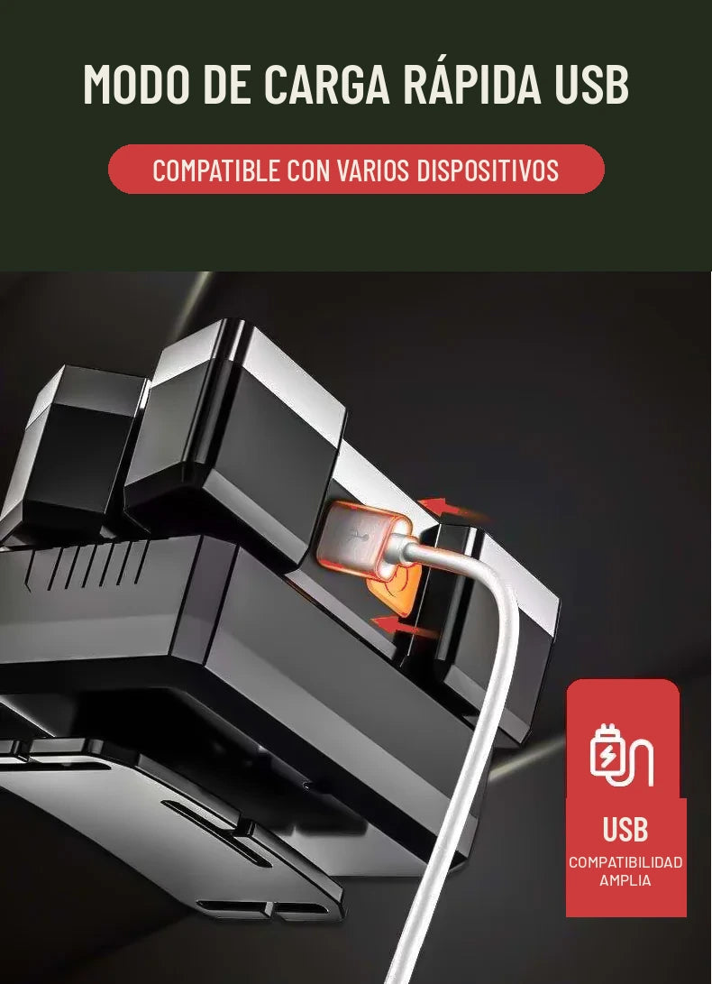 Modo de carga rápida USB compatible con varios dispositivos