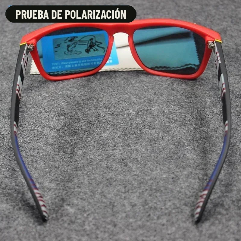 Prueba de polarización de los lentes de sol sobre la tarjeta del fabricante