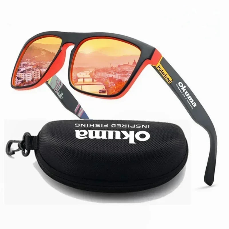 Lentes de sol polarizados Okuma rojos con estuche rígido
