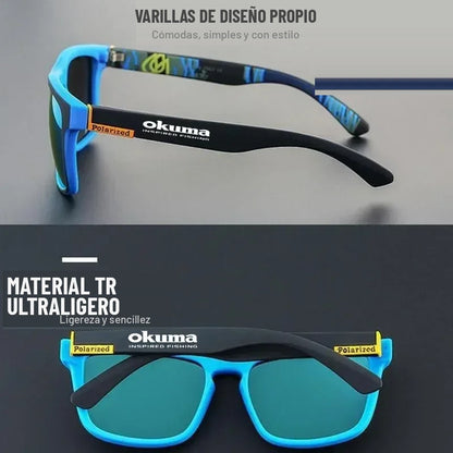 Varillas de diseño propio y material TR ultraligero de los lentes polarizados Okuma