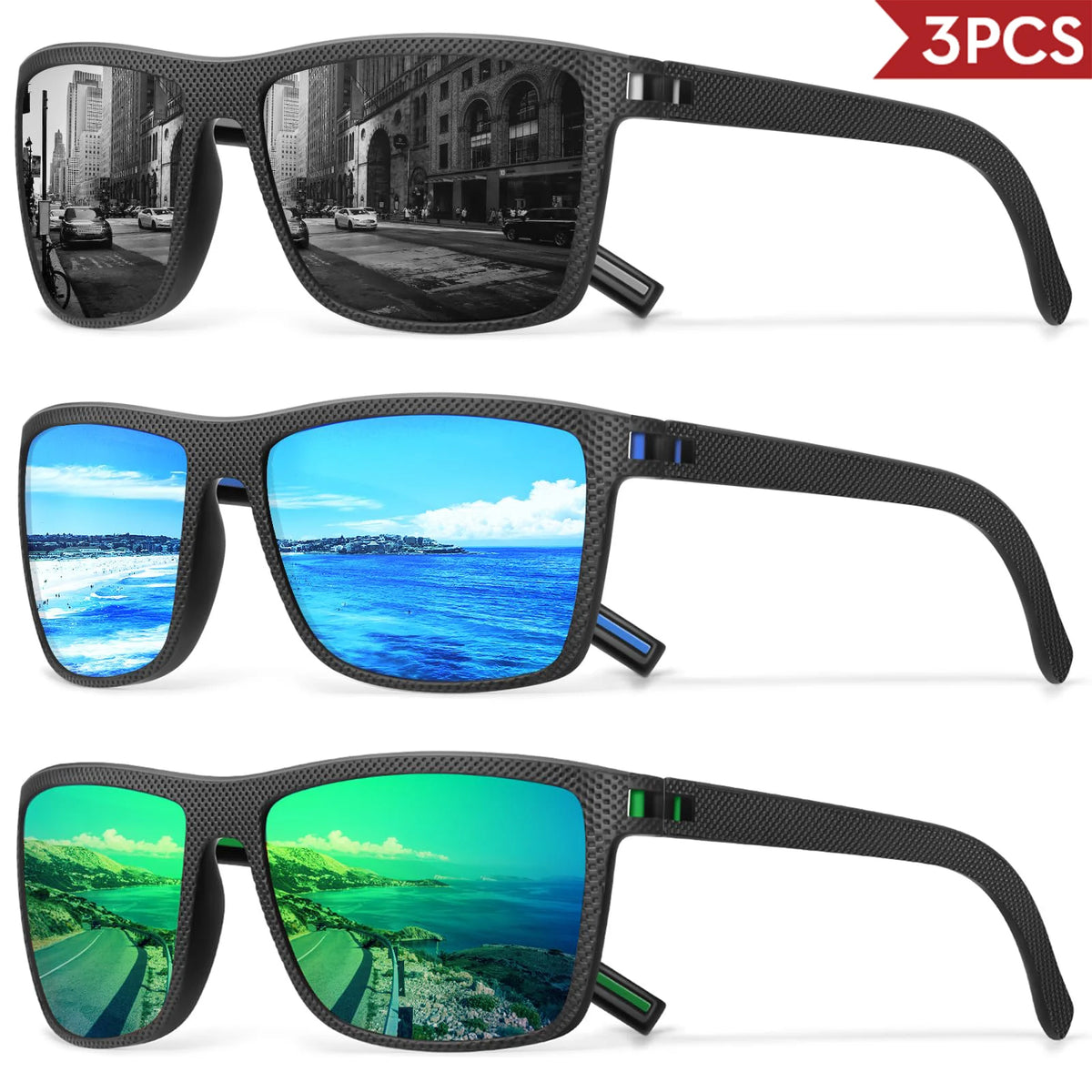 Lentes de sol polarizados UV400 para manejar en carretera
