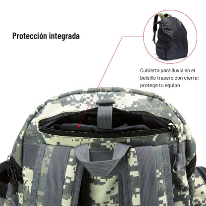 Cubierta para lluvia guardada en el bolsillo trasero de la mochila de pesca estampado outdoor