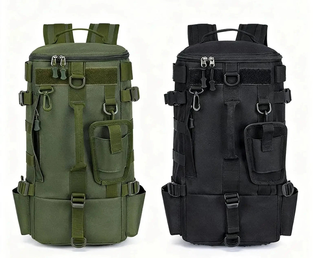 Mochila de pesca con portacañas para excursiones al aire libre