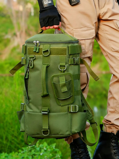 Mochila de pesca con portacañas para caminar a la orilla