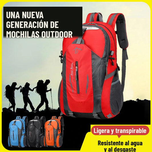 Mochila de senderismo de 40 litros, ligera y resistente al agua, en rojo