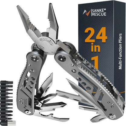 Multiherramienta 24 en 1 con sus herramientas desplegadas