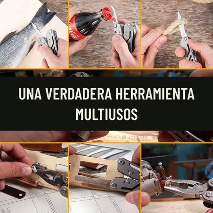 Multiherramienta 24 en 1 en uso para pesca, taller y reparaciones