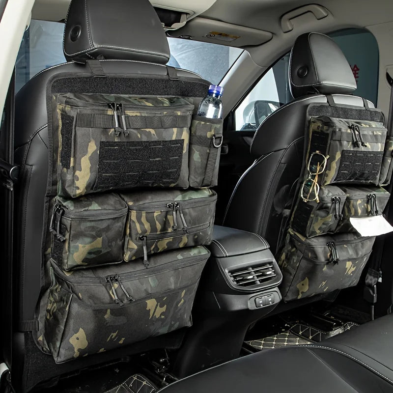 Organizador para respaldo de asiento en camuflaje negro